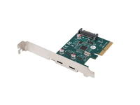 tarjeta pci express lanberg x1 a 2x usb-c 32 gen 2x1 bajo perfil