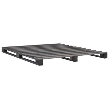 Cama Matrimonial | Cama Para Adultos | Estructura De Cama De Palés Madera Maciza Pino Gris 200x200 Cm
