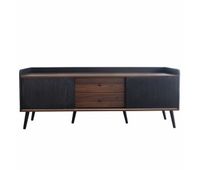 mueble tv 160 cm - con 2 cajones 2 puertas correderas diseno elegante - negro