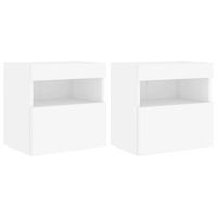 muebles de tv  mueble de salon  gabinete de tv de pared con luces led 2 uds blanco 40x30x40 cm