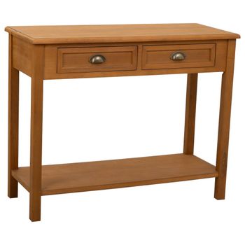 Recibidor-consola de madera con 2 cajones y 1 balda marron 100x40x78