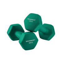 mancuernas hexagonales revestimiento de neopreno entrenamiento verde  2 x 4 kg