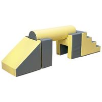set figuras n5 escalera 2 asientos cilindro y rampa - amarillogris 60 cm