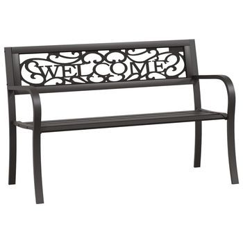 Banco De Jardín 125 Cm Acero Negro Vidaxl