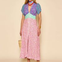 rixo novara floral-print crepe dress - uk 12