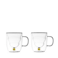tazas de doble pared estrella dorada 250ml - lote de 2