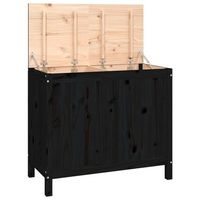 caja de almacenaje  baul para la colada madera maciza de pino negro 885x44x76 cm