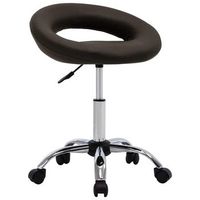 silla de trabajo con ruedas cuero sintetico marron vidaxl