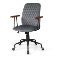 costway silla giratoria de ocio de terciopelo con altura ajustable respaldo asiento tapizado