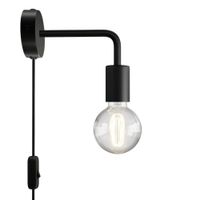 aplique de pared con extension curva de metal negro