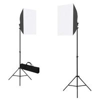 lamparas de estudio profesional 2 uds acero negro 40x60 cm vidaxl
