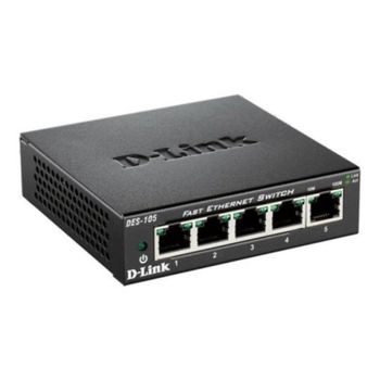 Switch D-Link DES-105 5 Puertos 10/100Mbps Metálico No Administrable Full Duplex