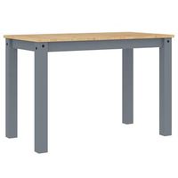 mesa de comedor panama madera maciza de pino gris 112x60x75 cm vidaxl