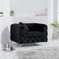 amara black velvet armchair
