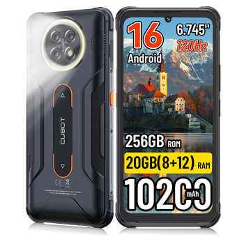 [Envío desde Polonia] Cubot KingKong ACE 5 Android 16, Teléfono Inteligente Resistente con 10200 mAh, 20 GB (8+12) de RAM, 256 GB de ROM, Pantalla de 6.745 Pulgadas, 120 Hz, NFC