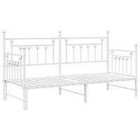 estructura de cama de dia con cabecera blanco 75 x 190 cm acero