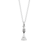 personalised silver chess piece necklace