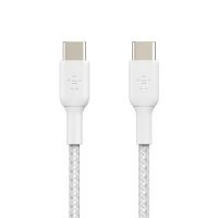 belkin boost charge cable trenzado usb-c a usb-c carga rapida 1m blanco