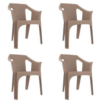 Garbar Cool Set 4 Silla Con Brazos Interior, Exterior Arena