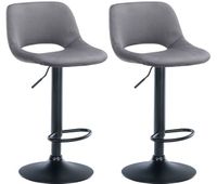 set de 2 taburetes de bar camden en terciopelo gris oscuro 46x42x86 cm