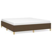 cama tapizada 203x160x35 cm tejido 100  poliester contrachapado y madera tratada - marron