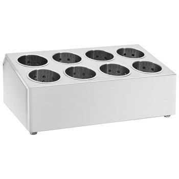 Soporte Para Cubiertos 8 Rejillas Acero Inoxidable Rectangular Vidaxl