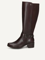 caprice boots brown made of leather and synthetic with block heel size 41