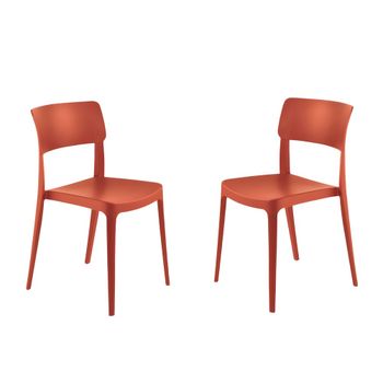Juego de 4 sillas de polipropileno rojo cm 50x51 81h