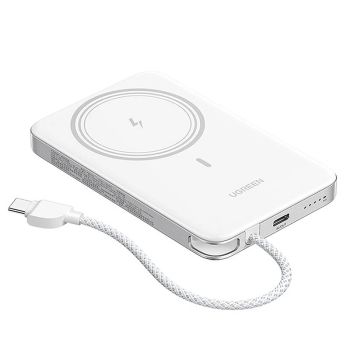 Ugreen PB570 30W 39.2Wh 10000mAh Batería externa magnética inalámbrica con cable USB-C integrado, fuente de alimentación