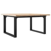 mesa de centro marco o madera maciza pino y acero 90x90x455 cm vidaxl