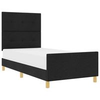 cama individual  cama para adulto  estructura de cama con cabecera negro 80 x 200 cm tela