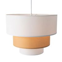lampara colgante textil tres niveles blancobeige e27 o40 cm