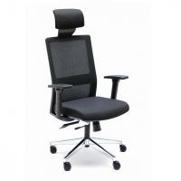 euromof niza silla de oficina con cabezal negra