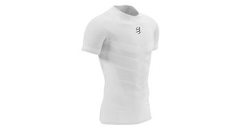 Camiseta de manga corta compressport on off blanca