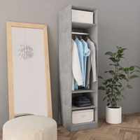 armario de almacenamiento  armario de madera contrachapada gris hormigon 50x50x200 cm cfw740387