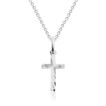 Cadena cruz de plata con colgante