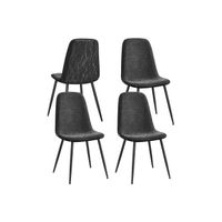 silla de comedor de chenilla y metal facil de limpiar para cocina gris pizarra  juego de 4