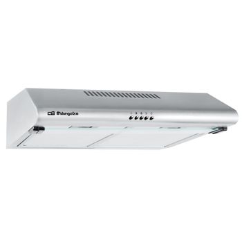 Orbegozo ST 07260 D IN Campana Extractora Estándar 60 cm Inox – Doble Motor 2x60W, Extracción 328,1 m³/h, 3 Niveles de Potencia, Luz LED 2W y 2 Filtros de Aluminio Desmontables