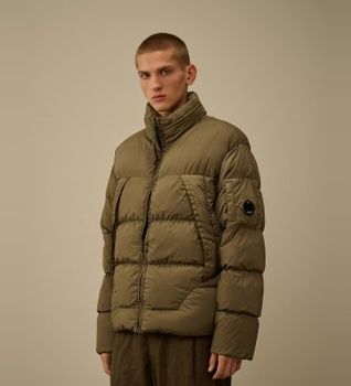 C.P. Company para hombre. 19CMOW239A005864G Abrigo Nycra-R Hooded Down verde (M), Casual, Poliamida