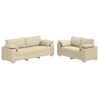 sofa 2 uds crema tela vidaxl