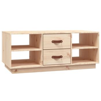 Mesa De Centro De Madera Maciza De Pino 100x50x41 Cm