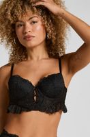 hunkemoller sujetador longline posie de aros preformado negro