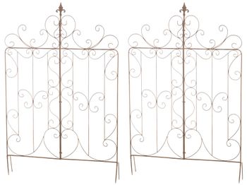 Set de 2  reja para plantas en metal marrón antiguo