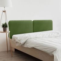 dhome cabecero tapizado en terciopelo liso redondeado para pared acusticos cabeceros absorbentes cabezal cama dormitorio verde selva 220cm dual