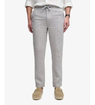 Superdry para hombre. M7011509A Pantalón Merchant Linen gris (L), Casual, Lino