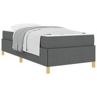 cama individual  cama para adulto  estructura de cama con colchon gris oscuro 90 x 200 cm tela