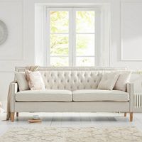 chatsworth chesterfield ivory linen 3 seater sofa