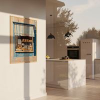 cuadro panaderia francesa marco premium chapado en roble 50x70 cm