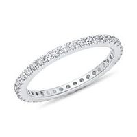 anillo memoire de oro blanco de 18 quilates diamantes aprox 043 quilates
