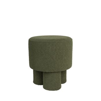 Taburete redondo de tela bouclé ø40cm - caqui verde